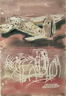 Histoa63 A Collection: Planes (1940). Wax drawing by Henry Moore. Drawing