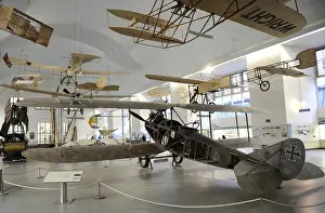 Historisches Prints: Planes. Deutches Museum. Munich. Germany
