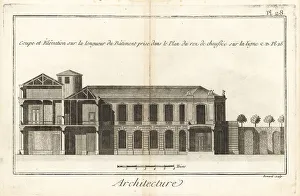 Cross Section Prints: Plans for a private house designed by François II Franque