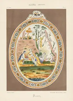 Cupids Prints: Plaque from Alcora, Spain, 18th century