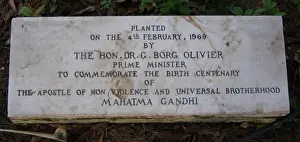 Plaque to commemorate the 100th Anniversary of Gandhis Birt