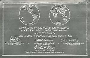 Images Dated 10th January 2011: Plaque left on the moon by the first visitors