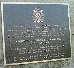 Juno Collection: Plaque to Stormont, Dundas & Glengarry Highlanders