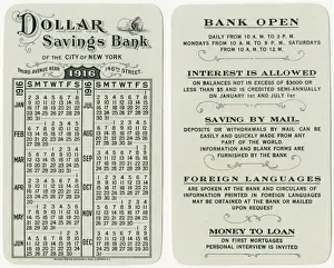 Savings Prints: Plastic card, Dollar Savings Bank, New York City, USA