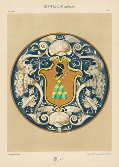 Tuscany Collection: Plate from Chaffagiolo, Tuscany, Renaissance enamel ware