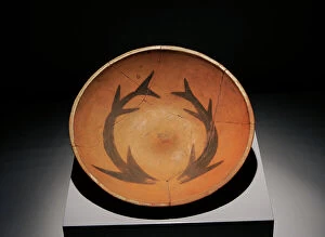 Peru Collection: Plate decorated with depiction of two fish. Ceramics