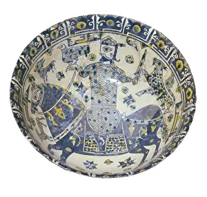 Tehran Prints: Plate decorated with a warrior, 10th c. Glazed Terracotta