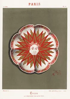 Generale Prints: Plate with emblem of Louis XIV, the Sun King