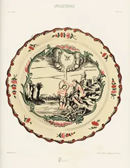 Baptism Prints: Plate from an English pottery, 18th century