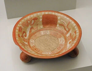 Pre Columbian Collection: Plate with figurative and geometric decoration