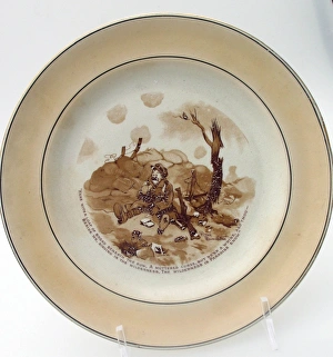 Images Dated 23rd September 2010: Plate inscribed with parodic verses, WW1