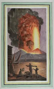 Campi Prints: Plate LVI: View of the great eruption of Mount Vesuvius