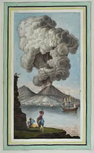 Campi Prints: Plate LVII: View of the eruption of Mount Vesuvius