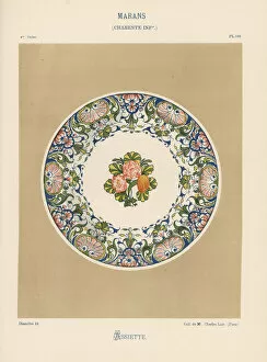 Histoire Collection: Plate from Marans, France, with botanical