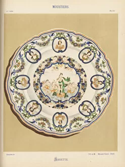 Histoire Collection: Plate from Moustiers, France, decorated with