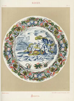 Nymphs Gallery: Plate from Rouen, France, with scene of Venus