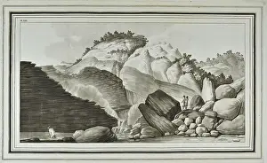 Campi Prints: Plate XXI: View of the hot spring called, the Pisciarelli