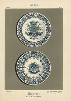 Paquot Prints: Plates with coats of arms from Rouen, France