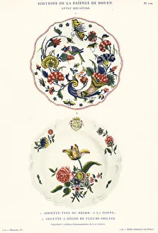 Crockery Prints: Plates in the rockery style, Rouen