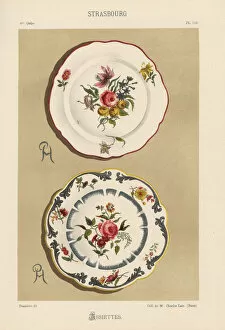 Tulip Gallery: Plates from Strasbourg, 18th century, with