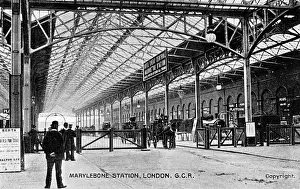 Platform scene at Marylebone Station, London