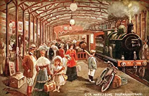 Platform scene at Marylebone Station, London