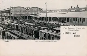 Basel Prints: Platforms and terminal Building - Basel Station, Switzerland