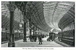 Platforms at York railway station, Yorkshire, England