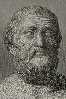 Plato (428/427 BC-348/347 BC). Greek philosopher. Engraving