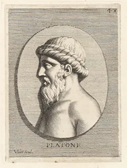 17th Century Prints: Plato, ancient Greek philosopher, circa 428 - 348 BC