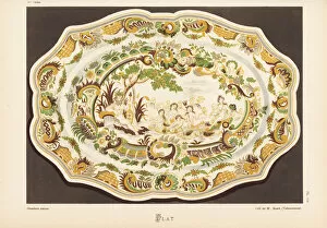 Platter from Moustiers, France, with sea god