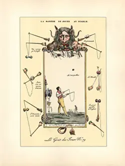 Allemagne Prints: How to play the game of diabolo or Chinese yo-yo, 1814