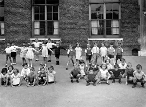 Doors Gallery: Playground scene, Junior School, East End of London