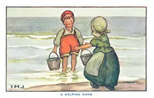 Playing on the beach