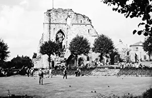 Bowling Prints: Playing bowls at Knaresborough Castle in the 1930s