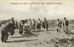 Playing Taba, a variant of Knucklebones, Argentina