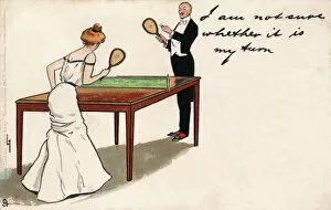 Gent Gallery: Playing Table Tennis - Edwardian - Etiquette