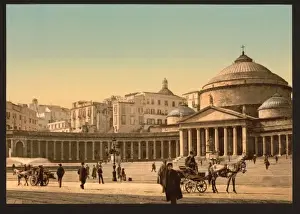 Paola Prints: Plaza and church of San Francesco di Paola, Naples, Italy