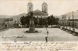 Columbus Collection: Plaza Colon and Cathedral, Mayaguez, Puerto Rico