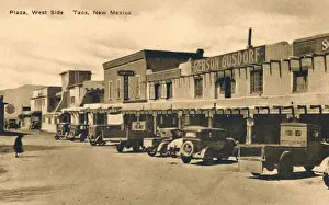 Theater Prints: The Plaza, West Side, Taos, New Mexico, USA