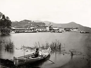 Maggiore Prints: Pleasure boat, Arona, on Lake Maggiore, Italy