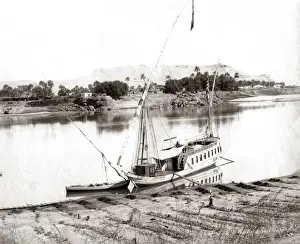 Pleasure boat on the Nile, Egypt circa 1880s