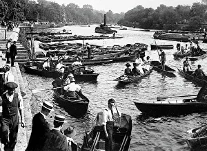 Richmond Prints: Pleasure boats on the River Thames at Richmond
