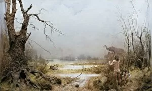 Elephantidae Collection: Pleistocene Britain, Swanscombe waterhole