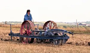 1970s 1980s Prints: Plough for a Fowler Ploughing Engine combo in action