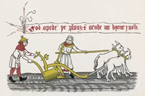 Ploughing, 14th Century