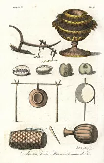 Antoni Collection: Plow, vase, money and musical instruments