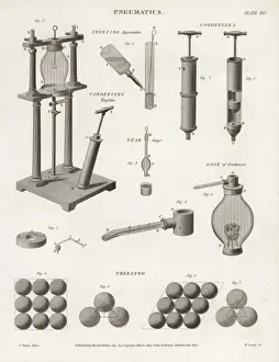 18thcentury Prints: Pneumatics- freezing apparatus, condensers