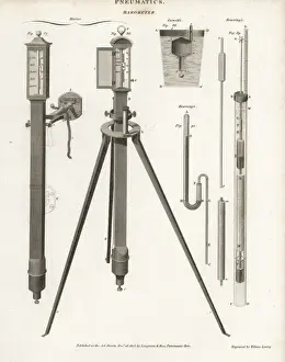 Barometer Prints: Pneumatics- marine, Caswells and Rownings barometers