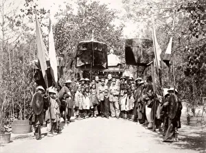 Pocession, with German (?) soldiers, Peking, Beijing, China